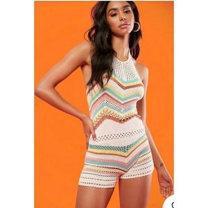 🦄NWT🦄 Forever 21 Striped Crochet Romper